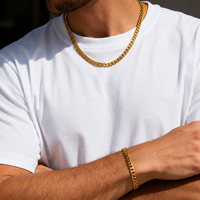 Set Cadena + Pulsera Bañada en Oro 14K Deus®