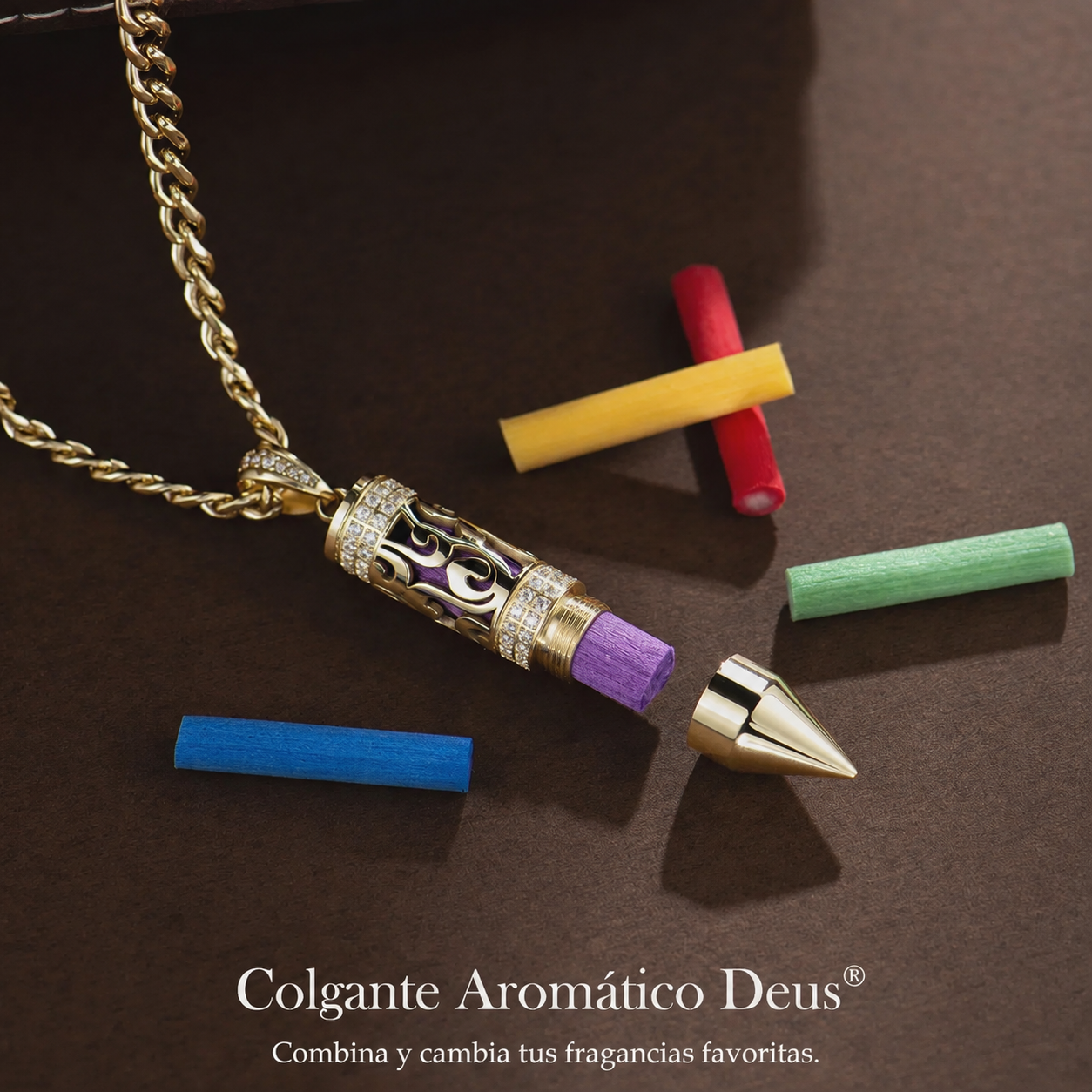 Deus® Colgante Aroma Blindado™ de Oro 14K