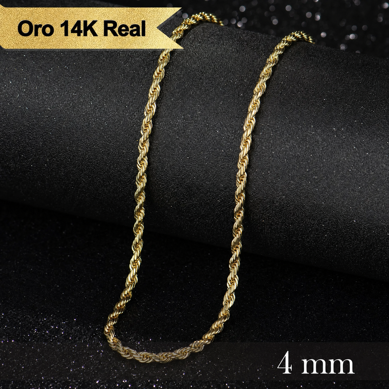 Deus® Cadena Torsal de Oro 14K